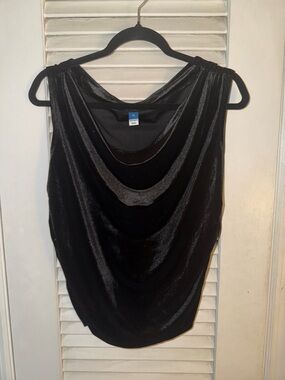 Old Navy Black Draped Velvet Cowl Neck Top
